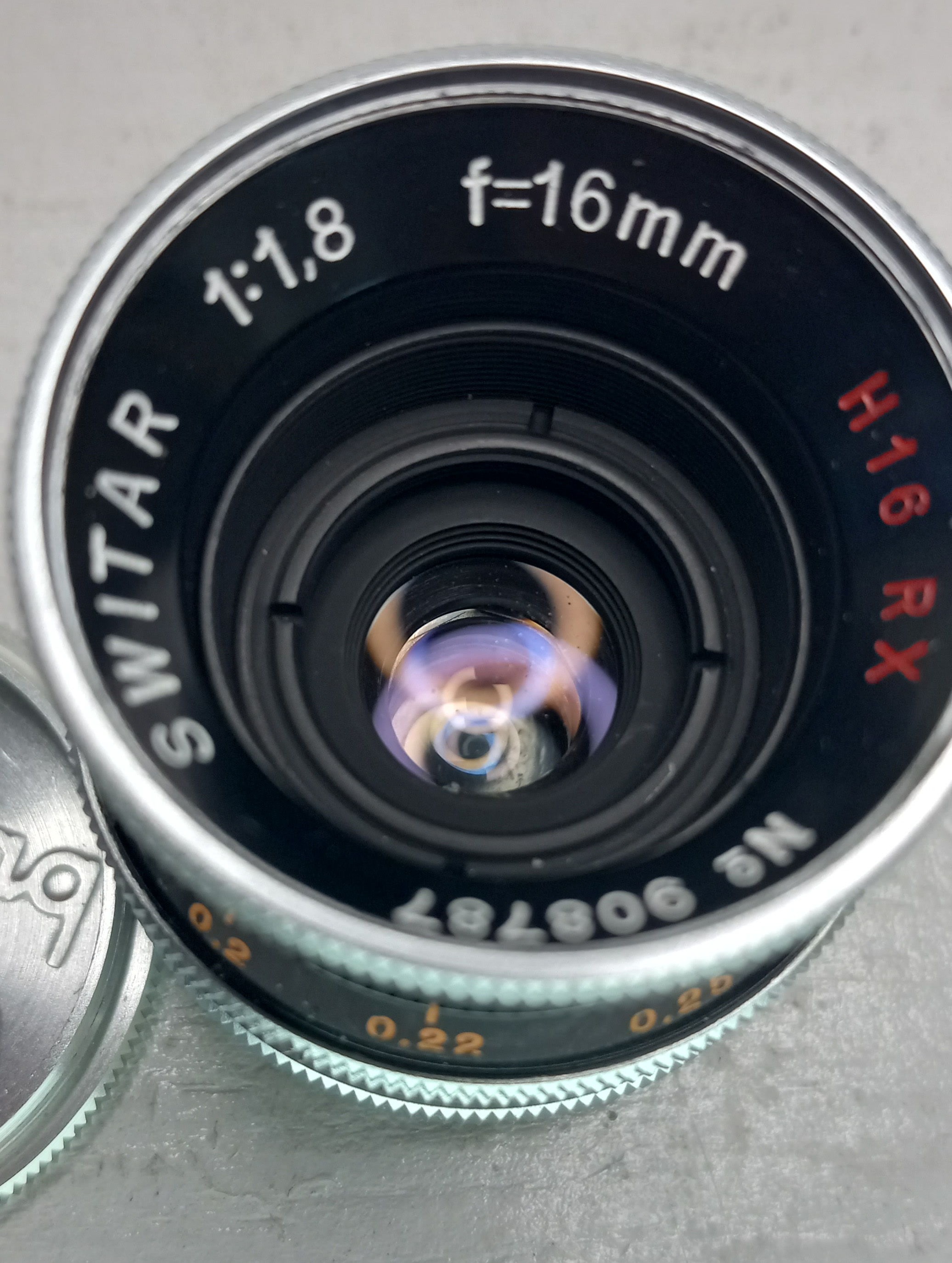 16mm f1.8 H16 RX Switar Lens