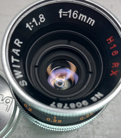 16mm f1.8 H16 RX Switar Lens